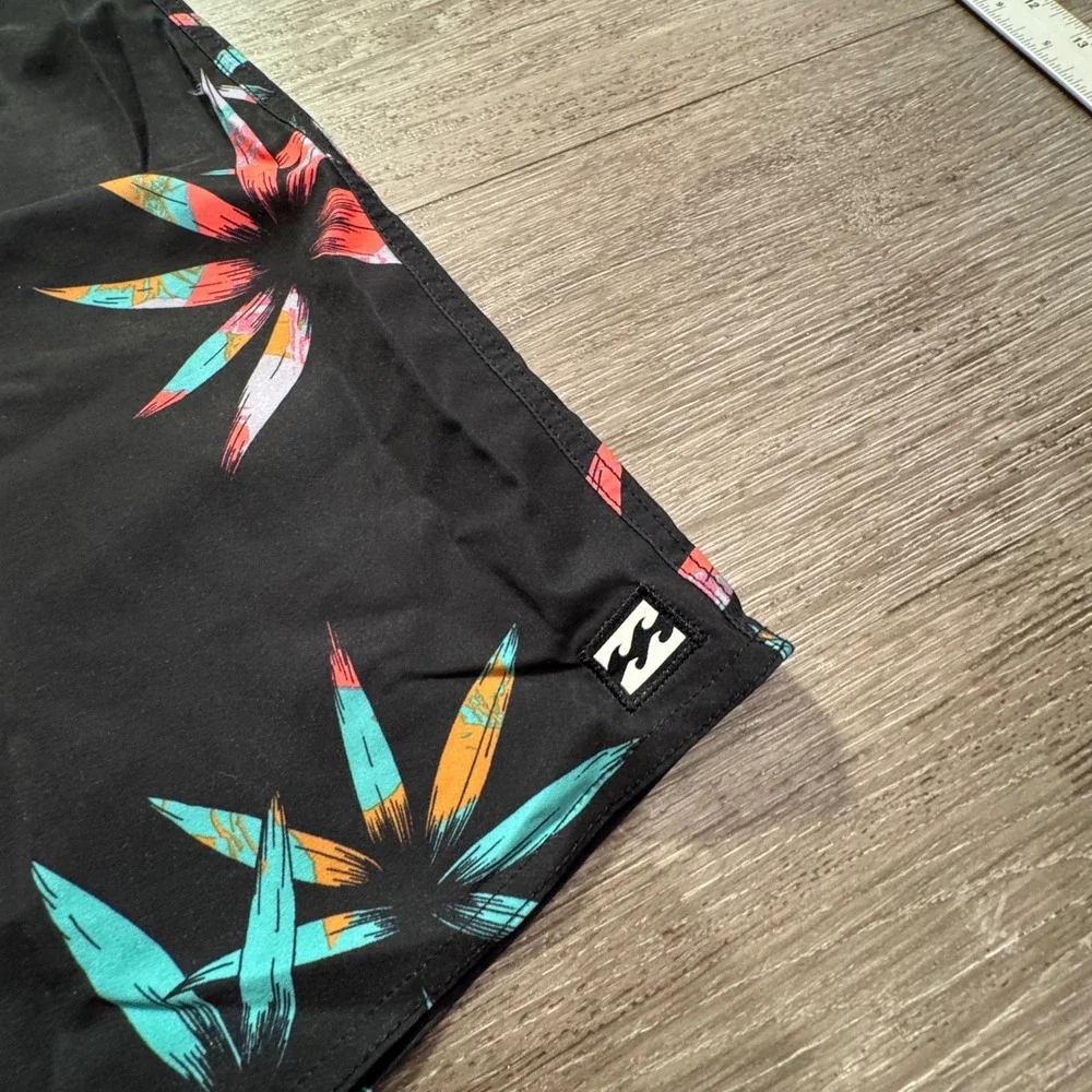 Billabong Board Shorts Mens 29 Black Recycled Sundays Pro Floral Summer Surf